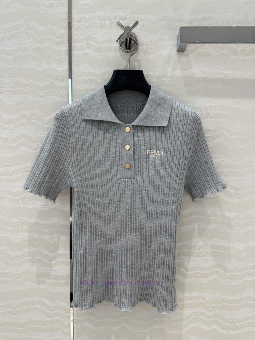 AT75836 F Grey Collection Is Fashionable And Trendy With A Polo Collar And A Knitted Short Slee 663e6xca