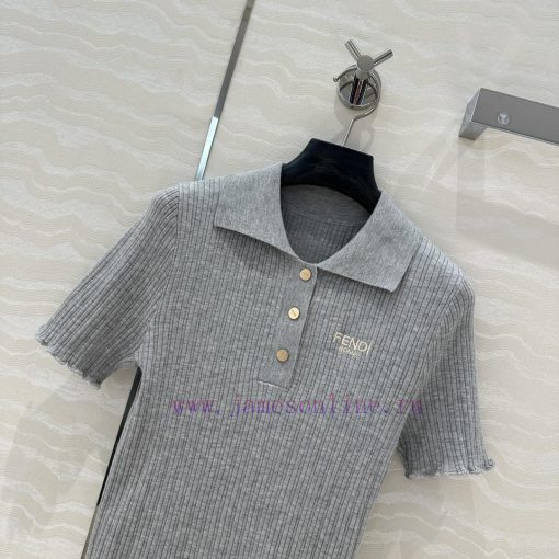 AT75836 F Grey Collection Is Fashionable And Trendy With A Polo Collar And A Knitted Short Slee 663e6xca - Image 3