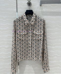 AC75837 CE Triumphal Arch Printed Real Shirt Imported 100% Silk Twill Texture Superb Temperamen q31a3c4i