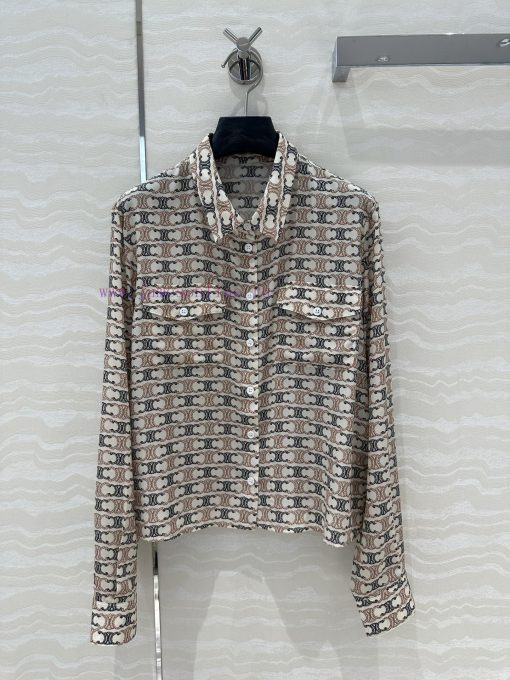 AC75837 CE Triumphal Arch Printed Real Shirt Imported 100% Silk Twill Texture Superb Temperamen q31a3c4i