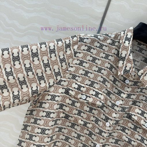 AC75837 CE Triumphal Arch Printed Real Shirt Imported 100% Silk Twill Texture Superb Temperamen q31a3c4i - Image 5