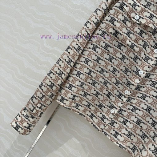 AC75837 CE Triumphal Arch Printed Real Shirt Imported 100% Silk Twill Texture Superb Temperamen q31a3c4i - Image 7