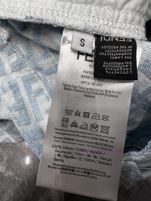 ZK60359 Fendi25Ss Early Spring New Light Colored Jacquard Full Print Straight Leg Jeans 丨 Made 7mh467sh - Image 10