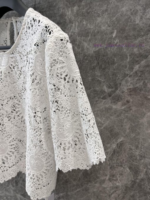 ZT60361 Dior 25Ss Spring/Summer New Sun Goddess Series Water Soluble Flower Short Top | Produce ogitj6e1 - Image 8