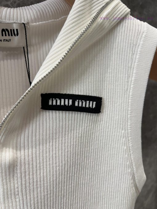 ZT60361 Miu Miu 25Ss Early Spring New Micro Label Zipper Knitted Hoodie Tank | Produced Hoodie 38au0twi - Image 6