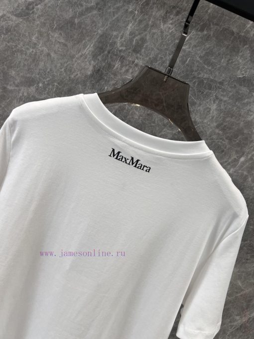 ZT60365 MaxM * Ra 25Ss Early Spring New Versatile Embroidered Pattern Round Neck Short Sleeve T i2j0no6x - Image 5