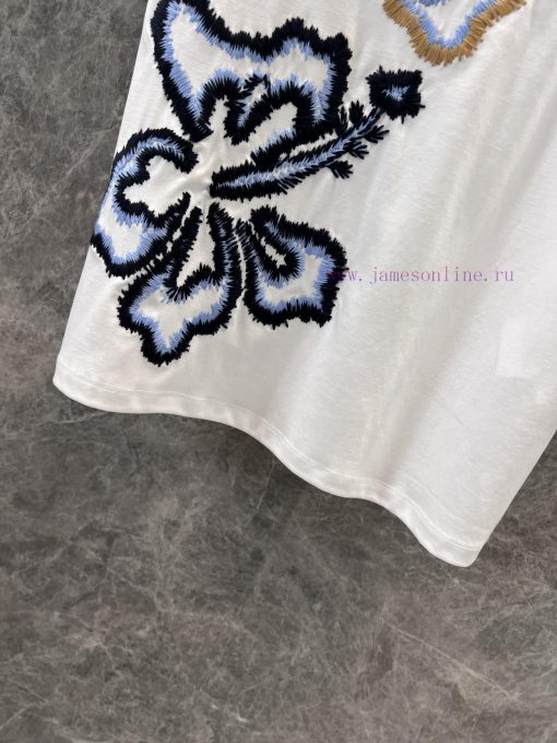 ZT60365 MaxM * Ra 25Ss Early Spring New Versatile Embroidered Pattern Round Neck Short Sleeve T i2j0no6x - Image 8