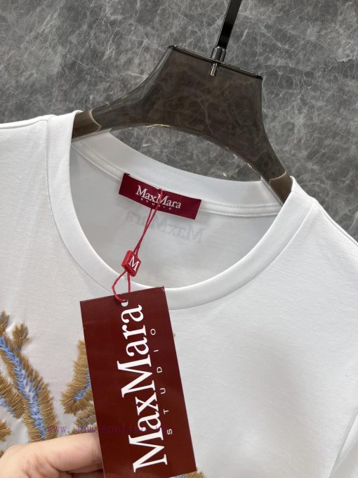 ZT60365 MaxM * Ra 25Ss Early Spring New Versatile Embroidered Pattern Round Neck Short Sleeve T i2j0no6x - Image 9