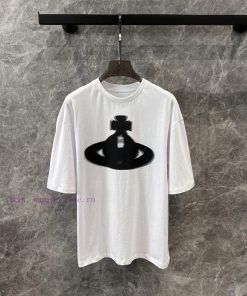 ZT60370 VivieneWestwoo * 25Ss Early Spring New Saturn Mosaic Printed Round Neck Loose Short Sle 3bl8xtl4