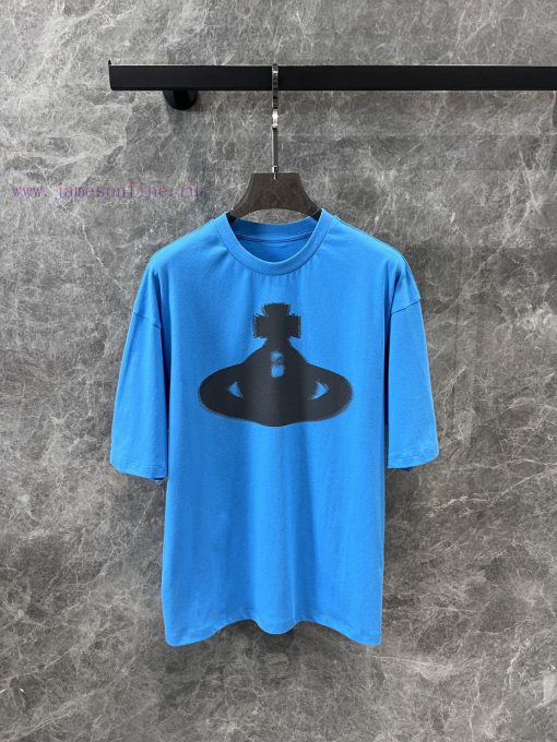ZT60370 VivieneWestwoo * 25Ss Early Spring New Saturn Mosaic Printed Round Neck Loose Short Sle ji2lakhb - Image 2