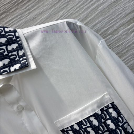 CC75853 Dior 25 Early Spring New Collection Logo Printed Decorative Shirt Basic Shirt Version D 73p8nu17 - Image 6