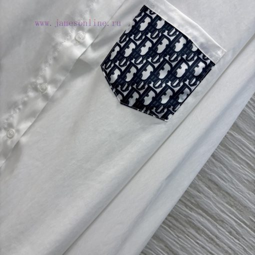 CC75853 Dior 25 Early Spring New Collection Logo Printed Decorative Shirt Basic Shirt Version D 73p8nu17 - Image 7