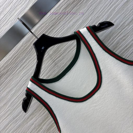 CT75856 Gucci 25 Spring/Summer New Collection Classic Red And Green Edge Decorative Knitted Tan 9xhu1y38 - Image 5