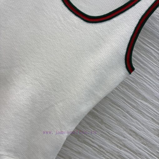 CT75856 Gucci 25 Spring/Summer New Collection Classic Red And Green Edge Decorative Knitted Tan 9xhu1y38 - Image 7