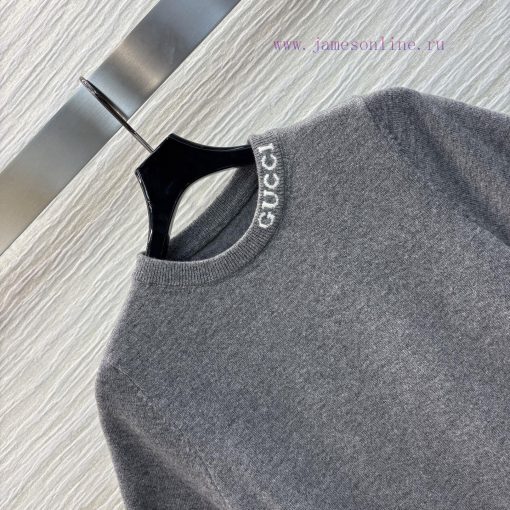 CT75858 Gucci 25 Early Spring New Collection Logo Round Neck Knitted Short Sleeved Top With Log 9ivgbc1y - Image 6