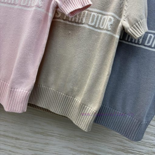 CT75859 Dior 25 Early Spring Contrasting Five Pointed Star Letter Short Sleeved Knit Shirt With 2q6bga5y - Image 8