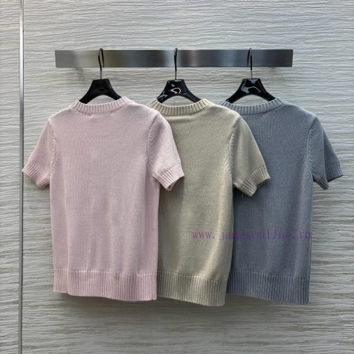 CT75859 Dior 25 Early Spring Contrasting Five Pointed Star Letter Short Sleeved Knit Shirt With 2q6bga5y - Image 9
