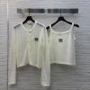 CW75861 Loewe 25 Early Spring New Logo Embroidered Hollow Two Piece Knitted Round Neck Cardigan nsx9noju