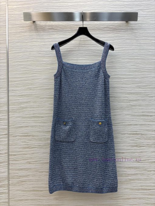 CL75863 Gucci 25 Spring/Summer Blue Knit Vest Dress Is Very Comfortable To Wear And Slim Withou 822okqsb - Image 2