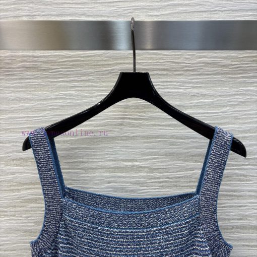 CL75863 Gucci 25 Spring/Summer Blue Knit Vest Dress Is Very Comfortable To Wear And Slim Withou 822okqsb - Image 3