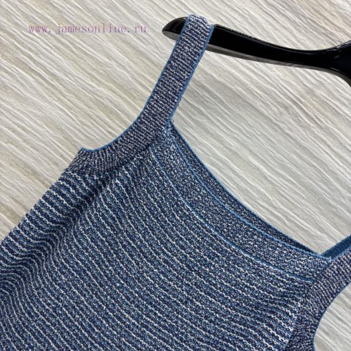 CL75863 Gucci 25 Spring/Summer Blue Knit Vest Dress Is Very Comfortable To Wear And Slim Withou 822okqsb - Image 4