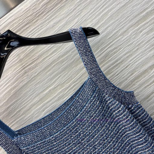CL75863 Gucci 25 Spring/Summer Blue Knit Vest Dress Is Very Comfortable To Wear And Slim Withou 822okqsb - Image 5