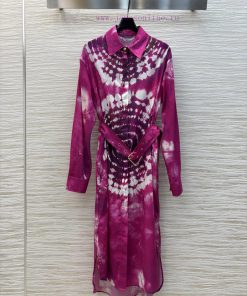 CL75865 Dior 25 Early Spring New Collection Tie Dye Shirt Dress Irresistible Tie Dye Lapel Shir 3cjvh1u7