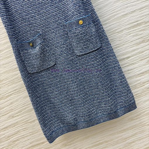 CL75863 Gucci 25 Spring/Summer Blue Knit Vest Dress Is Very Comfortable To Wear And Slim Withou 822okqsb - Image 8