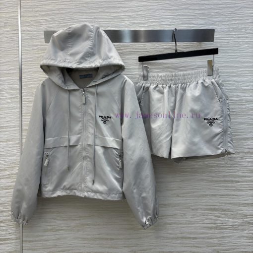 CT75866 Prada 25 Early Spring New Collection Popular Nylon Casual Suit Hooded Shoulder Jacket+h yednqkuk - Image 2