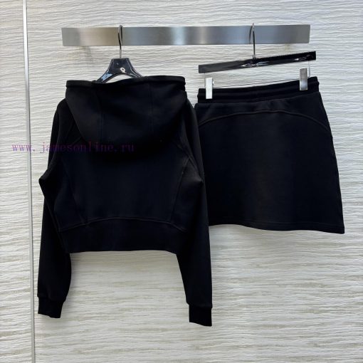 CT75867 Prada 25 Early Spring New Collection Triangle Logo Hoodie Set Hooded Zipper Coat+High W 48m5vjam - Image 9