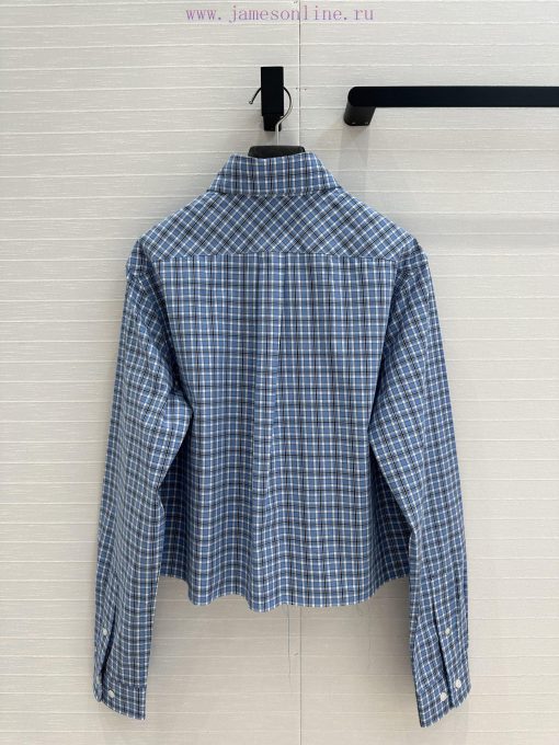 Top Selling Recommendation: BC75868 Youth Intellectual Style Blue Checkered Short Shirt With Im g2qzfcb3 - Image 9