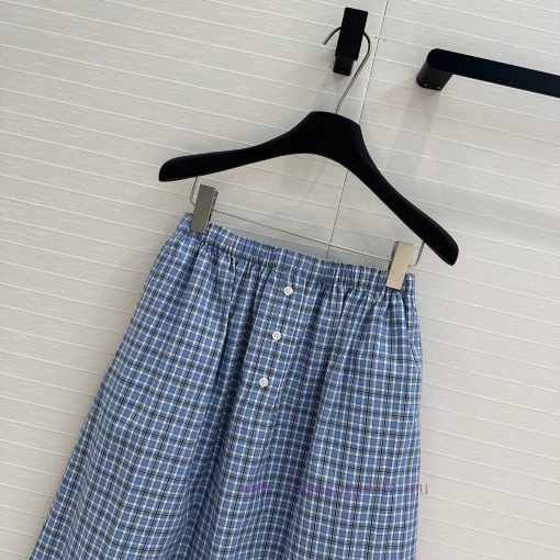 Hot Selling Recommendation BB75870 Youth Intellectual Style Blue Checkered Half Skirt Imported 68be61rv - Image 3