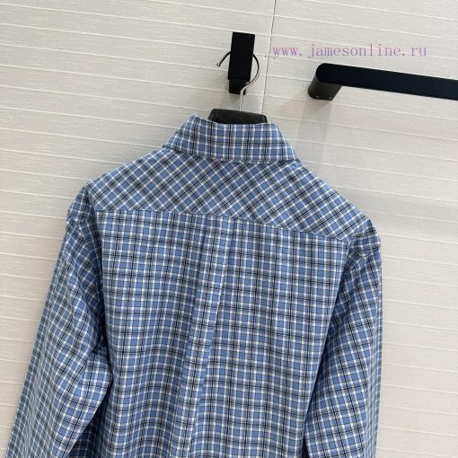 Top Selling Recommendation: BC75868 Youth Intellectual Style Blue Checkered Short Shirt With Im g2qzfcb3 - Image 10