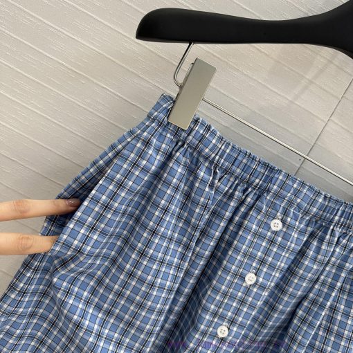 Hot Selling Recommendation BB75870 Youth Intellectual Style Blue Checkered Half Skirt Imported 68be61rv - Image 4
