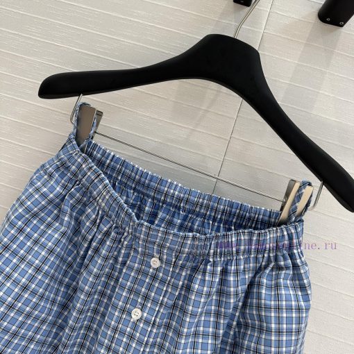 Hot Selling Recommendation BB75870 Youth Intellectual Style Blue Checkered Half Skirt Imported 68be61rv - Image 5