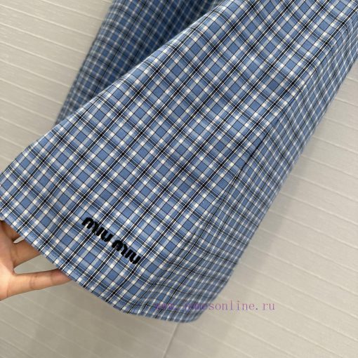 Hot Selling Recommendation BB75870 Youth Intellectual Style Blue Checkered Half Skirt Imported 68be61rv - Image 9