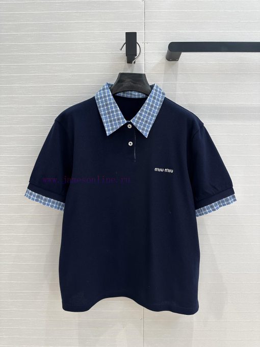 Hot Selling Recommendation: BT75873 Miu Miu Outfit With Contrasting Blue Grid Lapel Design Posi qrneqz06