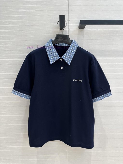 Hot Selling Recommendation: BT75873 Miu Miu Outfit With Contrasting Blue Grid Lapel Design Posi qrneqz06 - Image 2