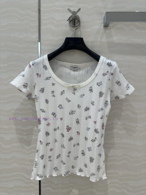 Top Selling Recommendation: AT73157 Coco Chanel Sheer Cotton Top A Must-have White Rich And Bea fc2968cv
