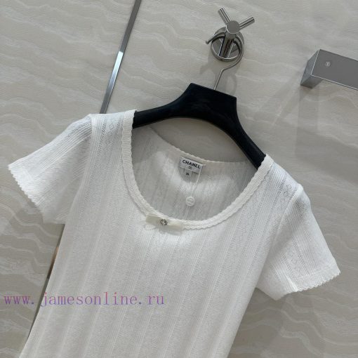 Top Selling Recommendation: AT73158 Coco Chanel Sheer Cotton Top A Must-have Item For White Wea g8109z0r - Image 3