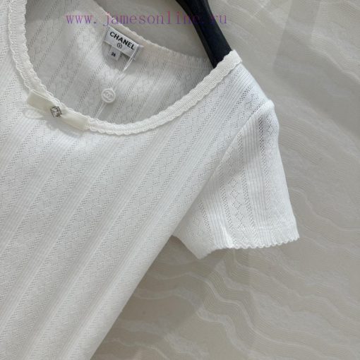 Top Selling Recommendation: AT73158 Coco Chanel Sheer Cotton Top A Must-have Item For White Wea g8109z0r - Image 4