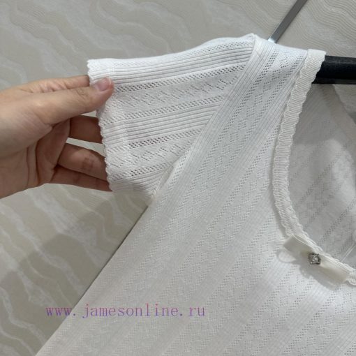 Top Selling Recommendation: AT73158 Coco Chanel Sheer Cotton Top A Must-have Item For White Wea g8109z0r - Image 5