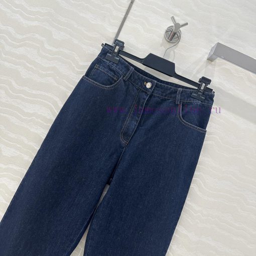 Recommended AK75333 CC Original Blue Straight Leg Jeans With Double C Embroidered Pocket Design 4lnjy39r - Image 3
