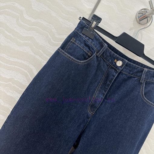 Recommended AK75333 CC Original Blue Straight Leg Jeans With Double C Embroidered Pocket Design 4lnjy39r - Image 4