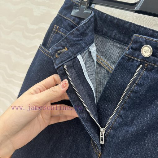 Recommended AK75333 CC Original Blue Straight Leg Jeans With Double C Embroidered Pocket Design 4lnjy39r - Image 6