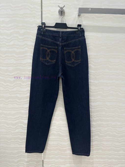 Recommended AK75333 CC Original Blue Straight Leg Jeans With Double C Embroidered Pocket Design 4lnjy39r - Image 9