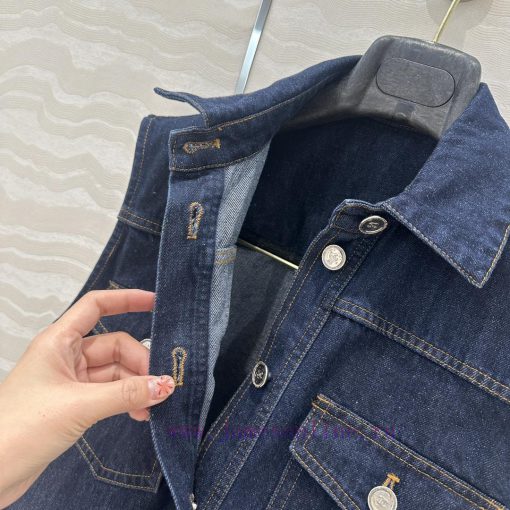 Hot Selling Recommendation AW75335 CC Original Blue Denim Vest Jacket Workwear Four Pocket Desi c7pykhct - Image 9