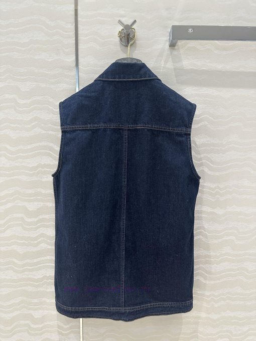 Hot Selling Recommendation AW75335 CC Original Blue Denim Vest Jacket Workwear Four Pocket Desi c7pykhct - Image 10