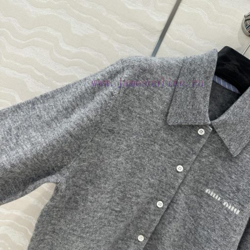 Hot Selling Recommendation: AT73701 Miu Miu Girls' Wear Cashmere Polo Collar Small Cardigan Imp 499j7xg0 - Image 5