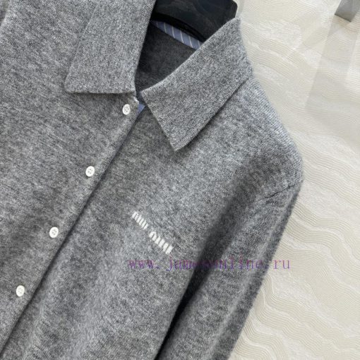 Hot Selling Recommendation: AT73701 Miu Miu Girls' Wear Cashmere Polo Collar Small Cardigan Imp 499j7xg0 - Image 6